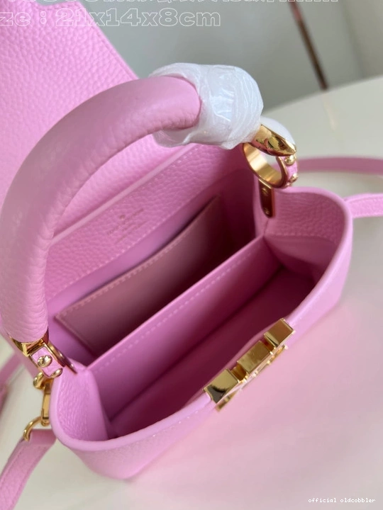 Official oldcobbler VUITTON CAPUCINES LOUIS MINI-21*14*8CM 0813